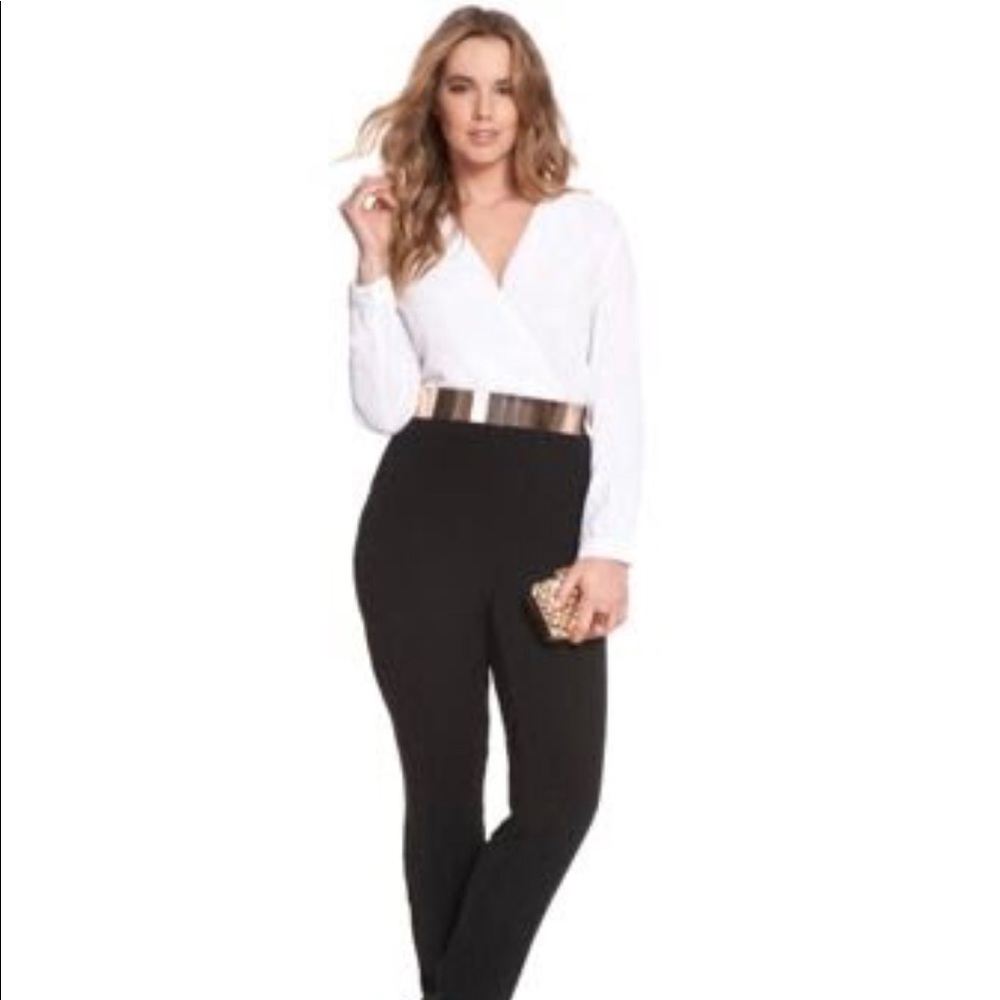 Deep V Contrast Jumpsuit